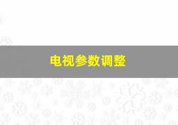 电视参数调整