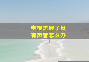 电视黑屏了没有声音怎么办