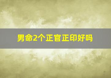 男命2个正官正印好吗