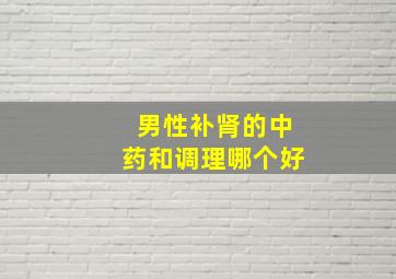 男性补肾的中药和调理哪个好