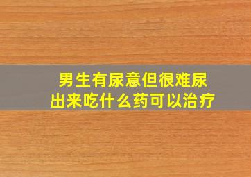 男生有尿意但很难尿出来吃什么药可以治疗