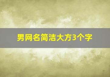 男网名简洁大方3个字