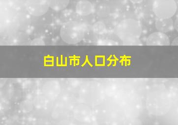 白山市人口分布