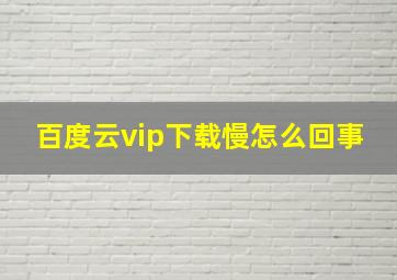 百度云vip下载慢怎么回事