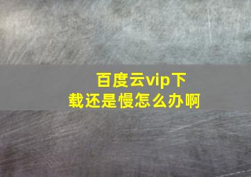 百度云vip下载还是慢怎么办啊