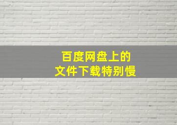 百度网盘上的文件下载特别慢