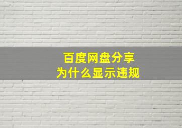 百度网盘分享为什么显示违规