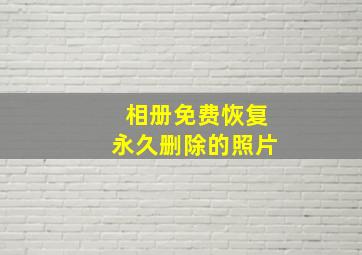 相册免费恢复永久删除的照片