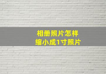 相册照片怎样缩小成1寸照片