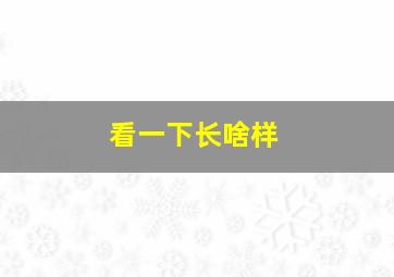 看一下长啥样