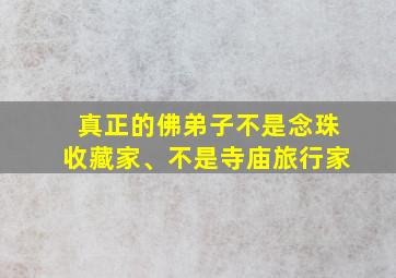 真正的佛弟子不是念珠收藏家、不是寺庙旅行家