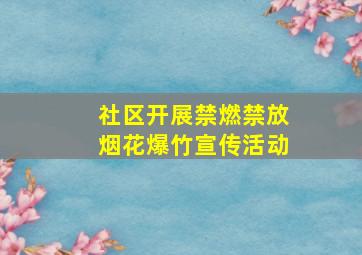 社区开展禁燃禁放烟花爆竹宣传活动