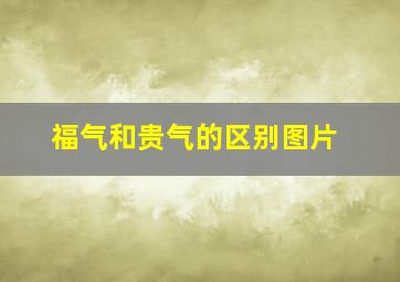 福气和贵气的区别图片