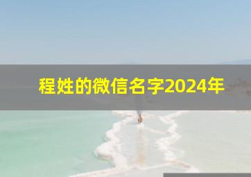 程姓的微信名字2024年