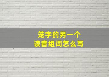 笼字的另一个读音组词怎么写