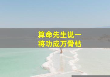 算命先生说一将功成万骨枯