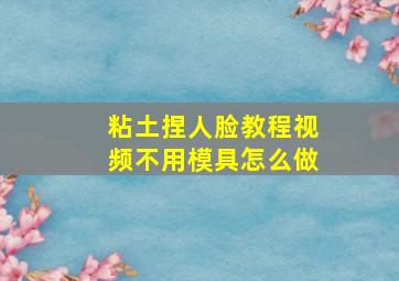 粘土捏人脸教程视频不用模具怎么做