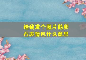 给我发个图片鹅卵石表情包什么意思