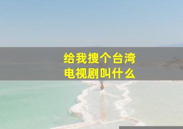 给我搜个台湾电视剧叫什么