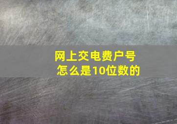 网上交电费户号怎么是10位数的