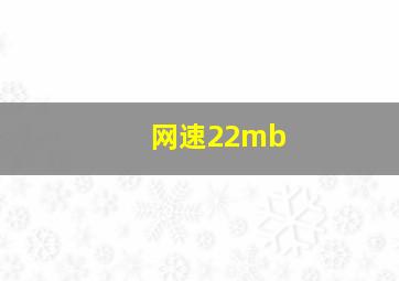 网速22mb