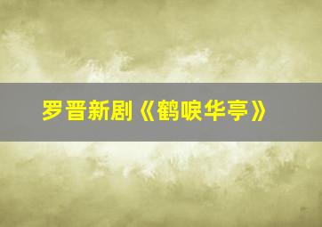 罗晋新剧《鹤唳华亭》