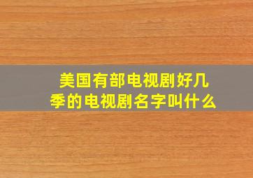 美国有部电视剧好几季的电视剧名字叫什么