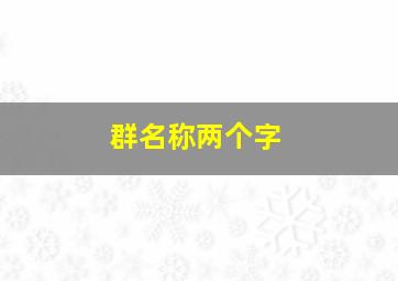 群名称两个字