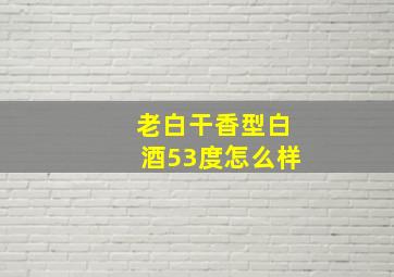 老白干香型白酒53度怎么样