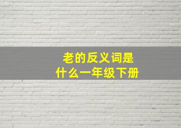 老的反义词是什么一年级下册