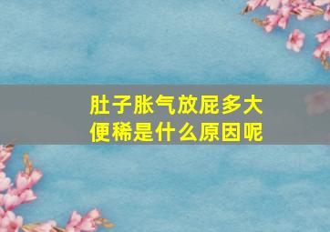 肚子胀气放屁多大便稀是什么原因呢