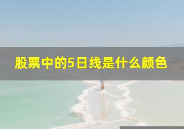 股票中的5日线是什么颜色