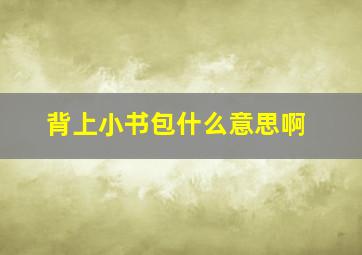 背上小书包什么意思啊