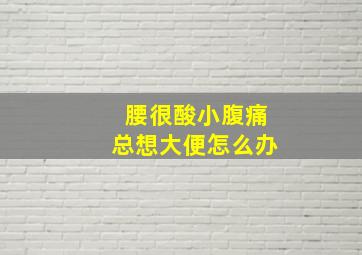 腰很酸小腹痛总想大便怎么办