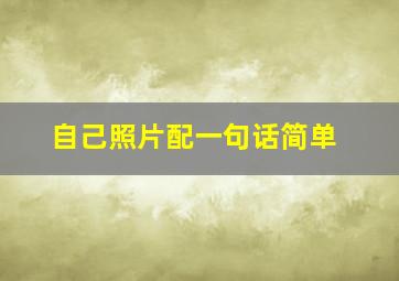 自己照片配一句话简单