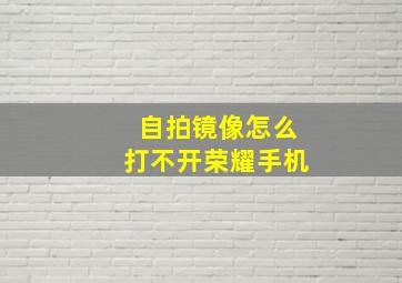 自拍镜像怎么打不开荣耀手机