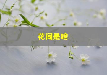 花间是啥