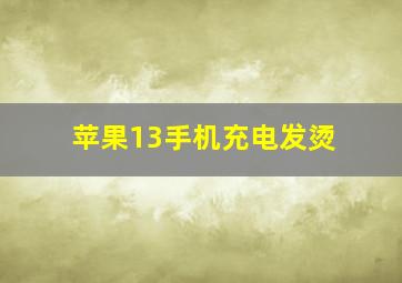 苹果13手机充电发烫