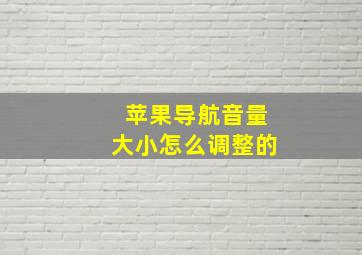 苹果导航音量大小怎么调整的