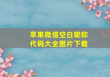 苹果微信空白昵称代码大全图片下载