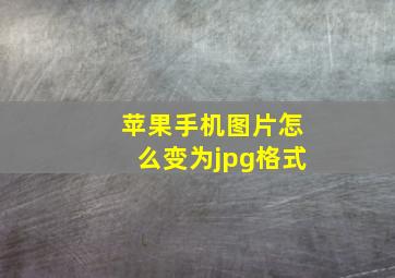 苹果手机图片怎么变为jpg格式