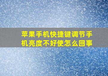 苹果手机快捷键调节手机亮度不好使怎么回事