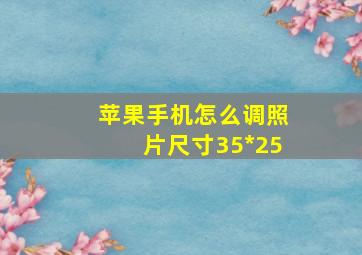 苹果手机怎么调照片尺寸35*25