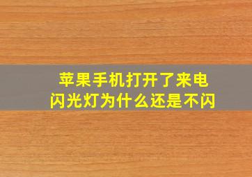 苹果手机打开了来电闪光灯为什么还是不闪