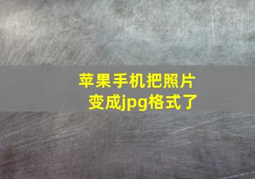 苹果手机把照片变成jpg格式了