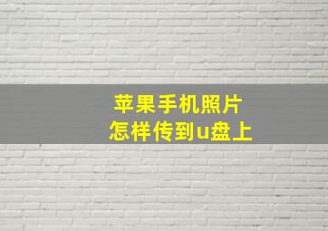 苹果手机照片怎样传到u盘上