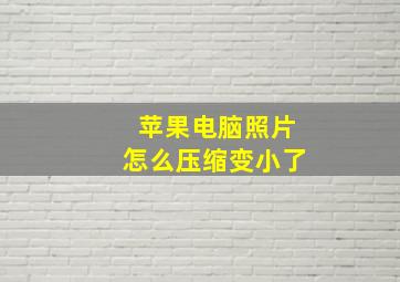 苹果电脑照片怎么压缩变小了