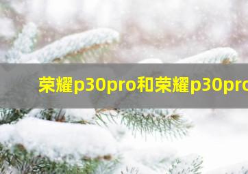 荣耀p30pro和荣耀p30pro+