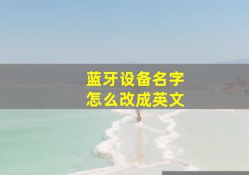 蓝牙设备名字怎么改成英文