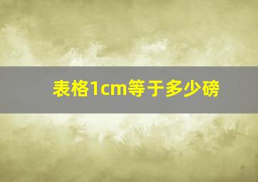 表格1cm等于多少磅